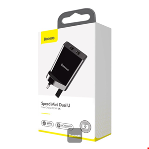  شارژر دیواری بیسوس مدل Baseus Speed Mini Dual U Charger 10.5W Black 