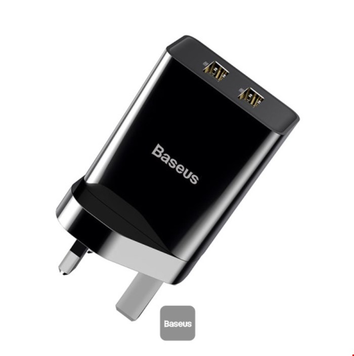 شارژر دیواری بیسوس مدل Baseus Speed Mini Dual U Charger 10.5W Black 