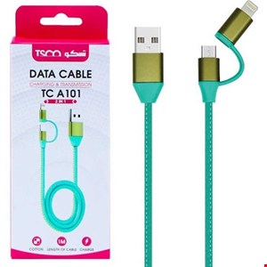 کابل تبدیل USB به microUSB/لایتنینگ تسکو مدل TSCO TCA101 طول 1 متر